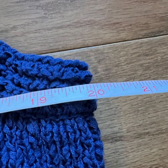 J.Crew Sweater Tank Size XXL Blue High-Neck Textured Pointelle - Picture 4 of 7